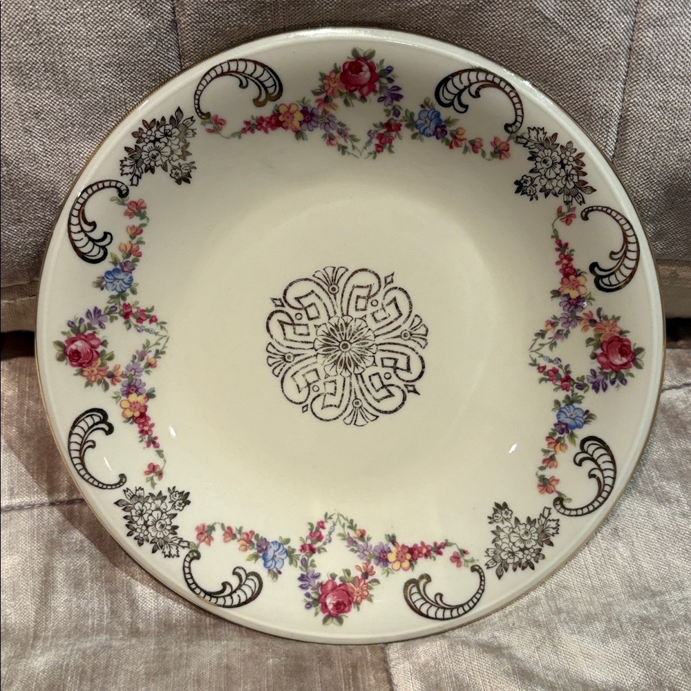 1950’s Vintage Mittertiech Barvaria Antique Floral China Ceramic Dinner Plate